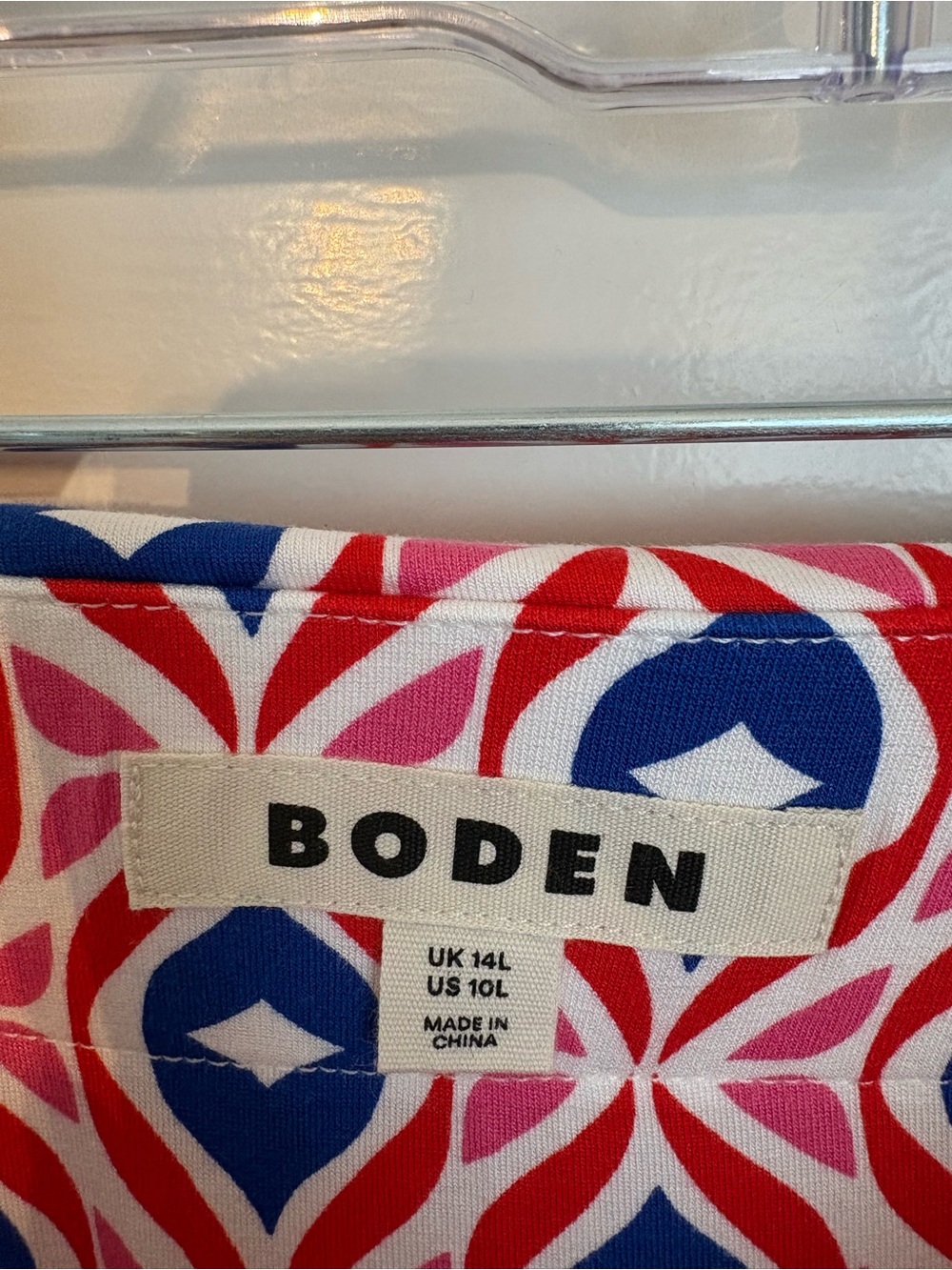 Boden Bold Geometric Jersey Knit Maxi Skirt in Red, Pink & Blue